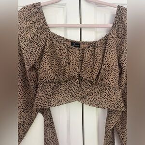 Leopard wrap top